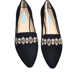 Farin Black Suede Leather Pointed-Toe Loafers